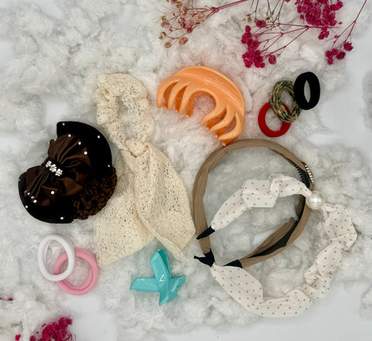 Herbaluxe Hair Styling Essentials Set – Claws, Headbands, Scrunchies & Hair Ties (11pcs)
