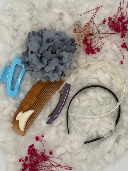 Herbaluxe Hair Accessories Set – Claws, Clips, Hairbands & Comb (7pcs)